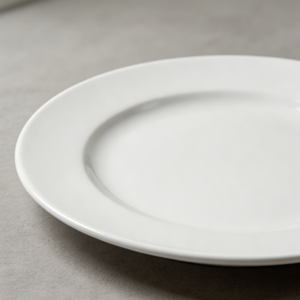 Porcelain White Wide Rim Salad Plates Set of 6