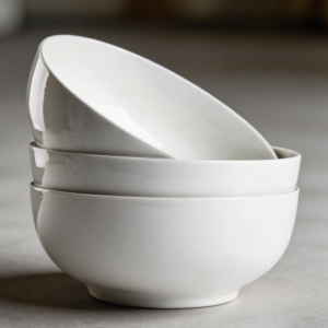 60oz Large Off-White Porcelain Soup Pho Bowls Set of 3