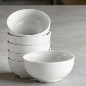 Marshmallow White Porcelain Deep Soup Bowls 24oz Set of 6