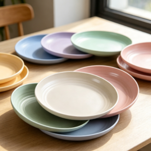 6-Pack Unbreakable Wheat Straw Deep Salad Plates