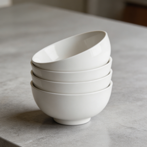 26oz White Ceramic Porcelain Soup Cereal Bowls Set of 4