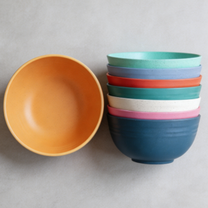 8-Pack Multicolor Wheat Straw Unbreakable Cereal Bowls 26oz